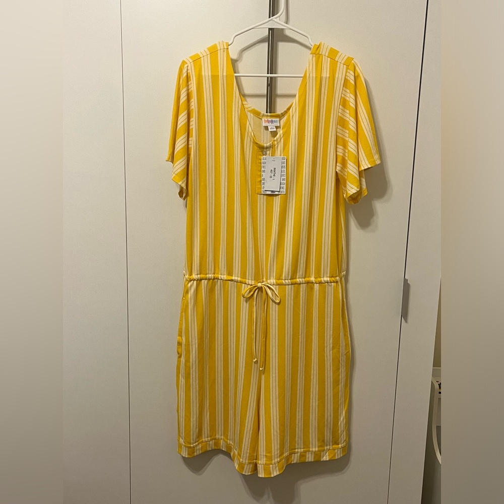 Cute yellow striped romper